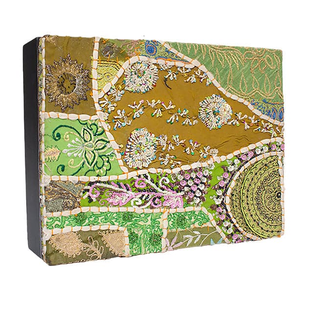 Sari Art Box-Gold Leaf Design Group-GOLDL-ART801-GR-Baskets & BoxesGreen-1-France and Son