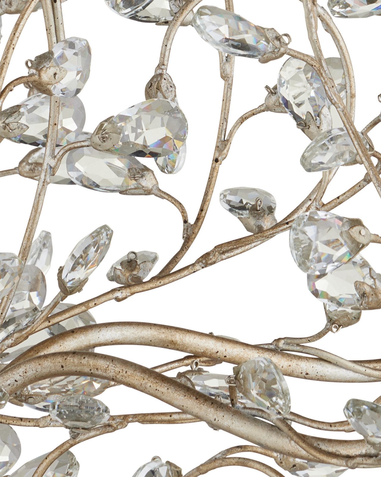 Crystal Bud Large Silver Chandelier