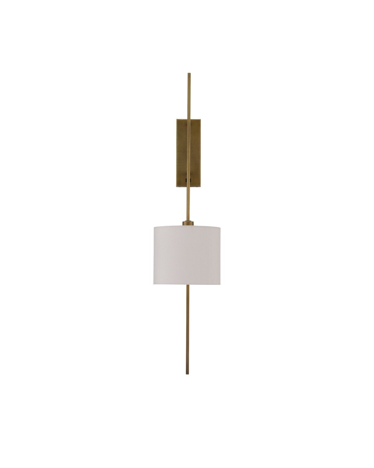 Savill Brass Wall Sconce, White Shade