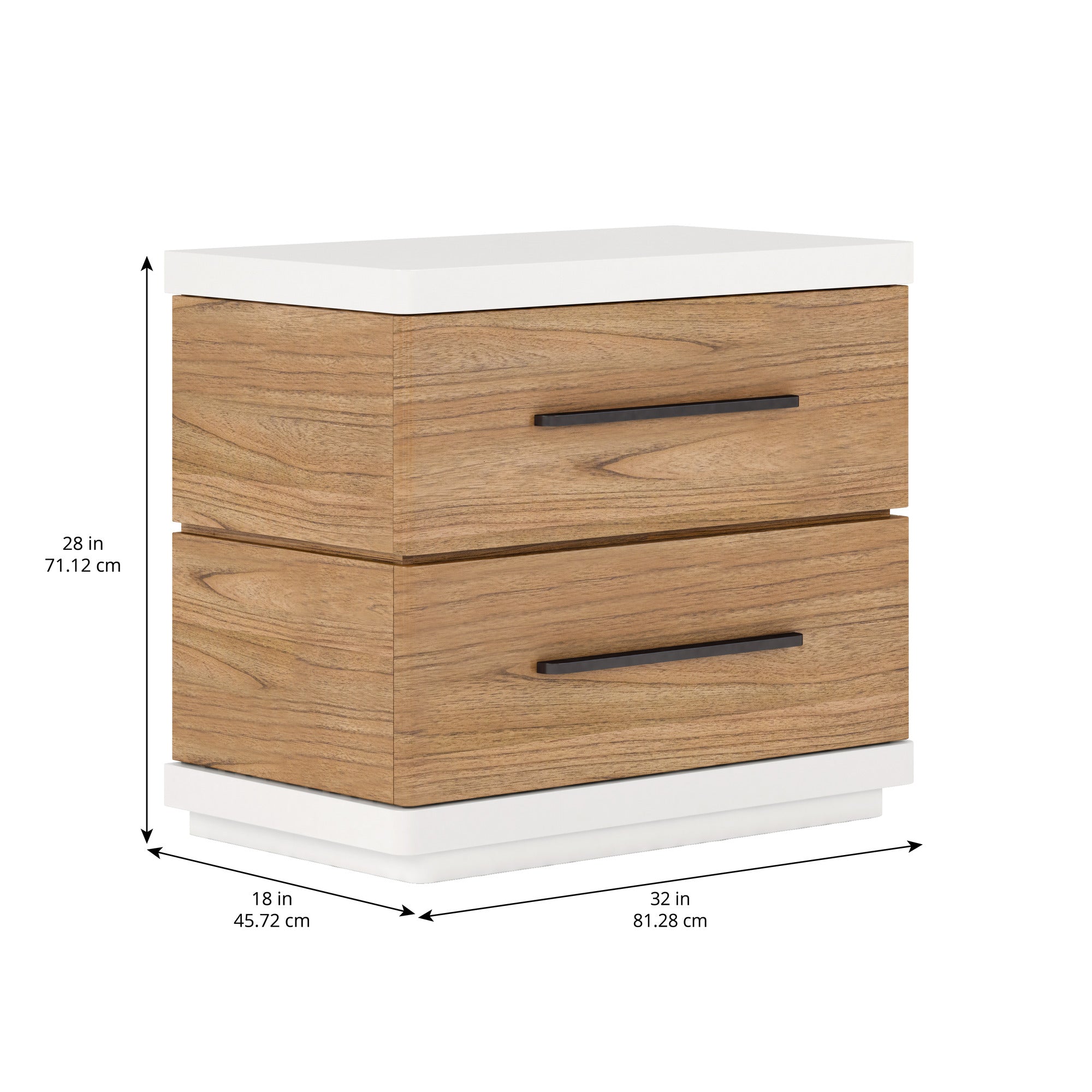 Portico Nightstand - Brown, White