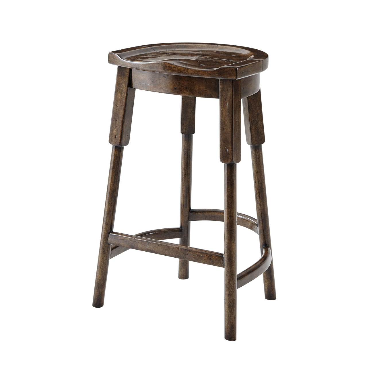 Norfolk Cottage Stool-Theodore Alexander-THEO-4200-262-Bar Stools-1-France and Son
