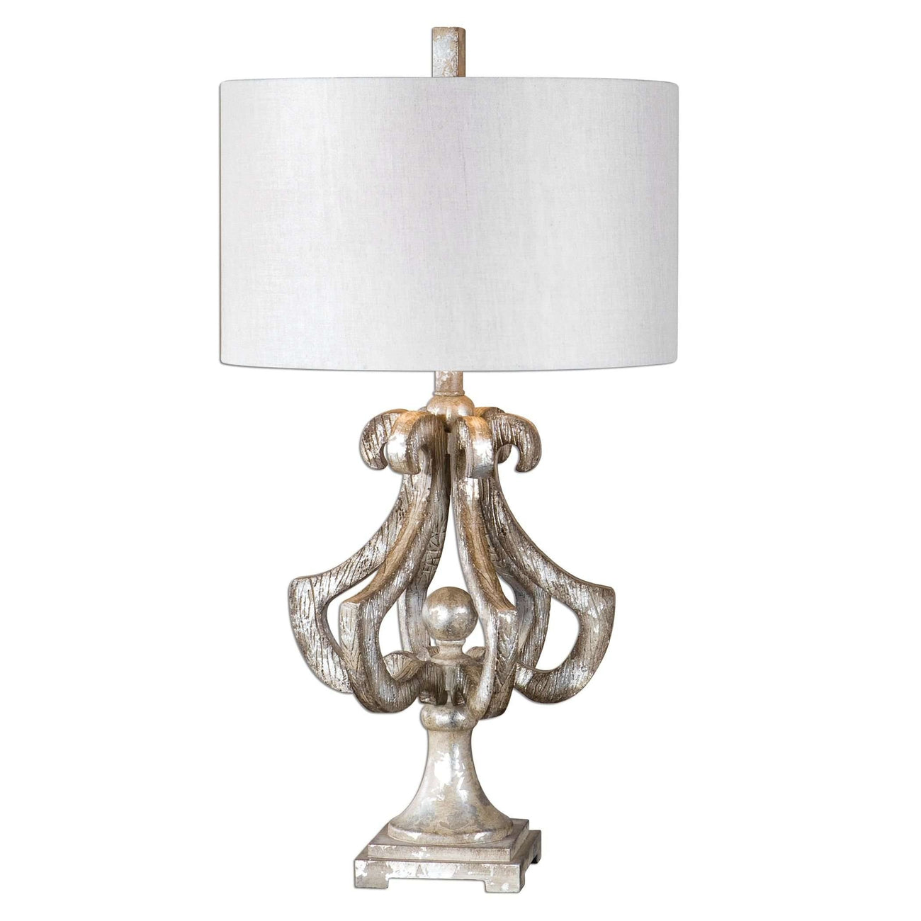Vinadio Distressed Silver Table Lamp-Uttermost-UTTM-27103-1-Table Lamps-1-France and Son