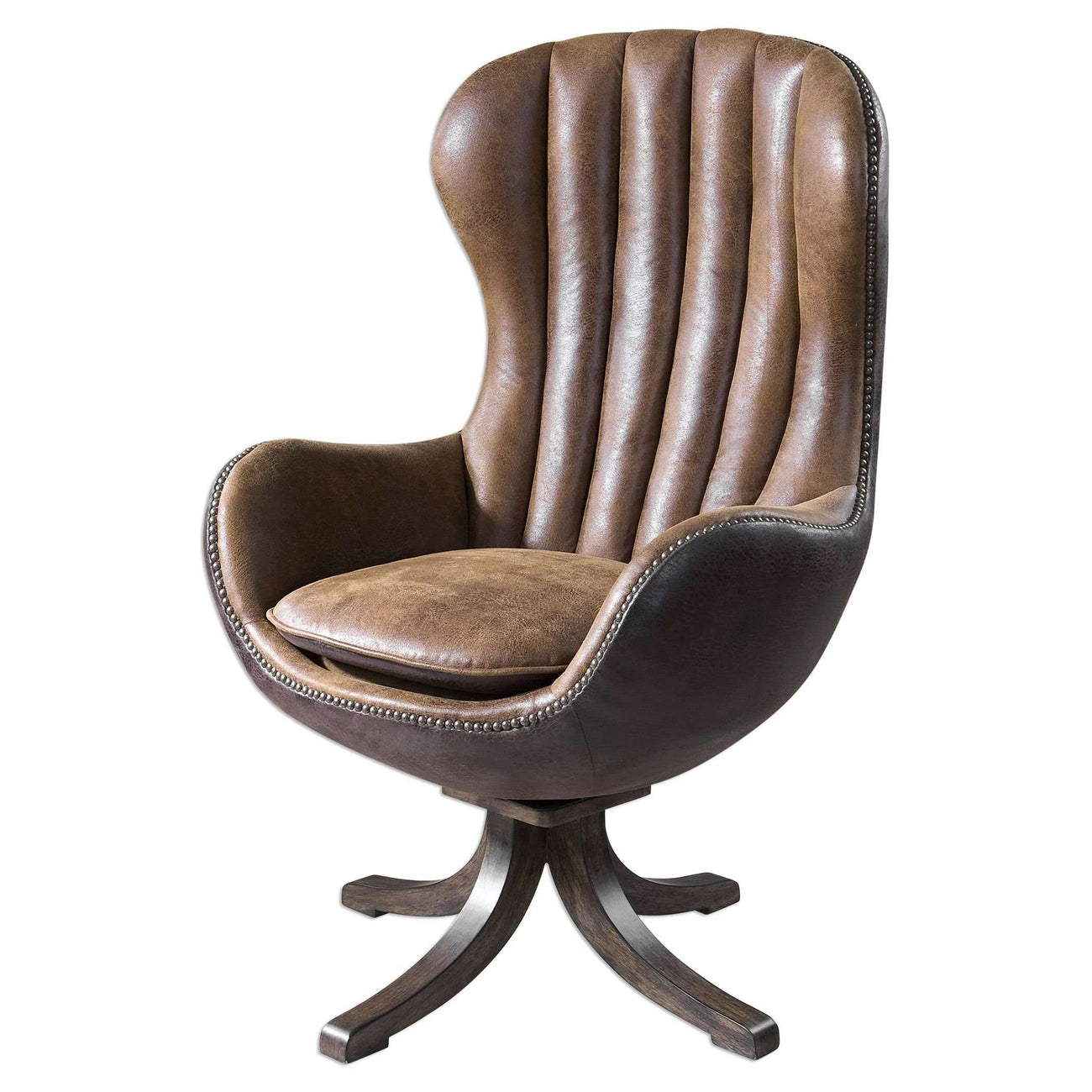 Garrett Mid-century Swivel Chair-Uttermost-UTTM-23268-Lounge Chairs-1-France and Son