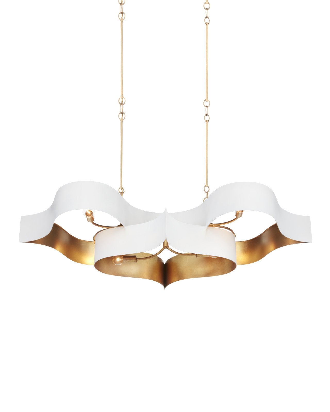 Grand Lotus White Oval Chandelier