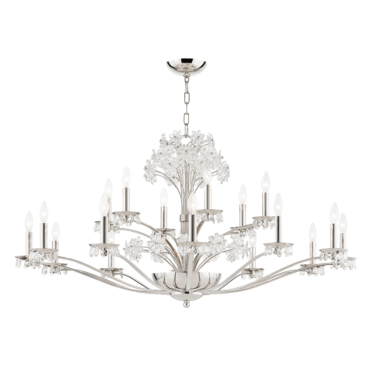 Beaumont 20 Light Chandelier-Hudson Valley-HVL-4452-PN-ChandeliersPolished Nickel-2-France and Son