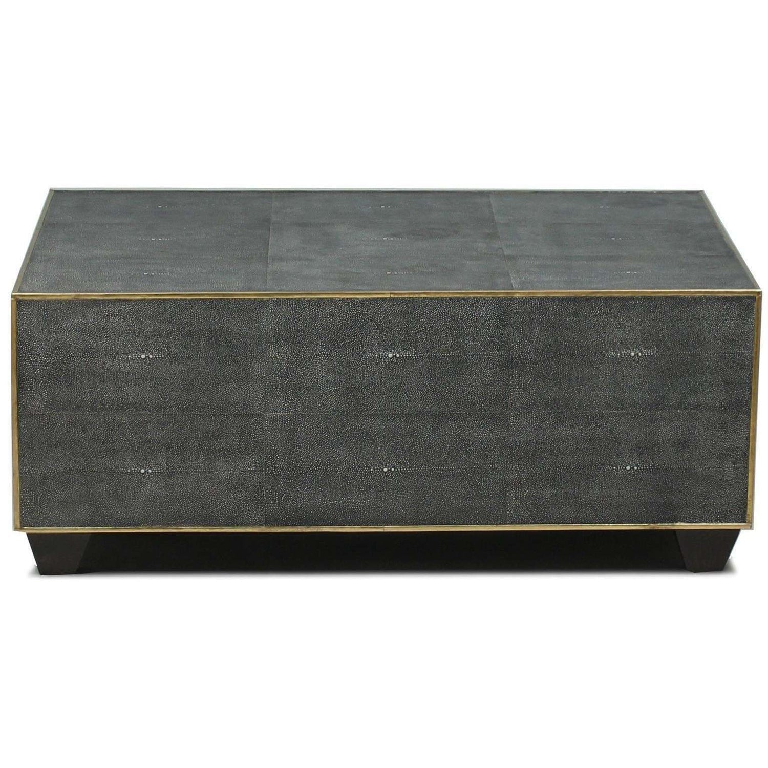 Grey Leather Shagreen Cocktail Table-SARREID-SARREID-40471-Coffee Tables-2-France and Son