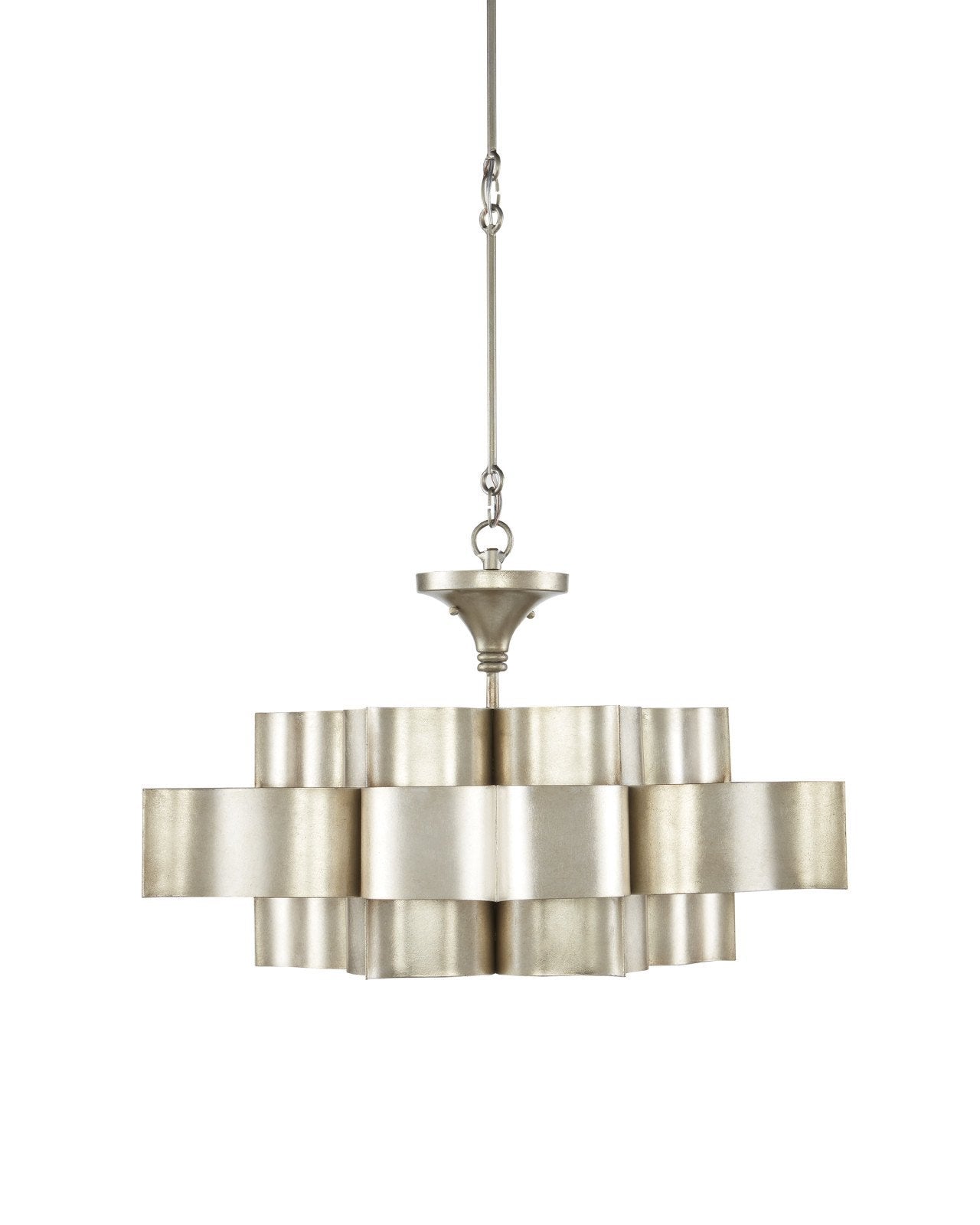 Grand Lotus Large Silver Chandelier