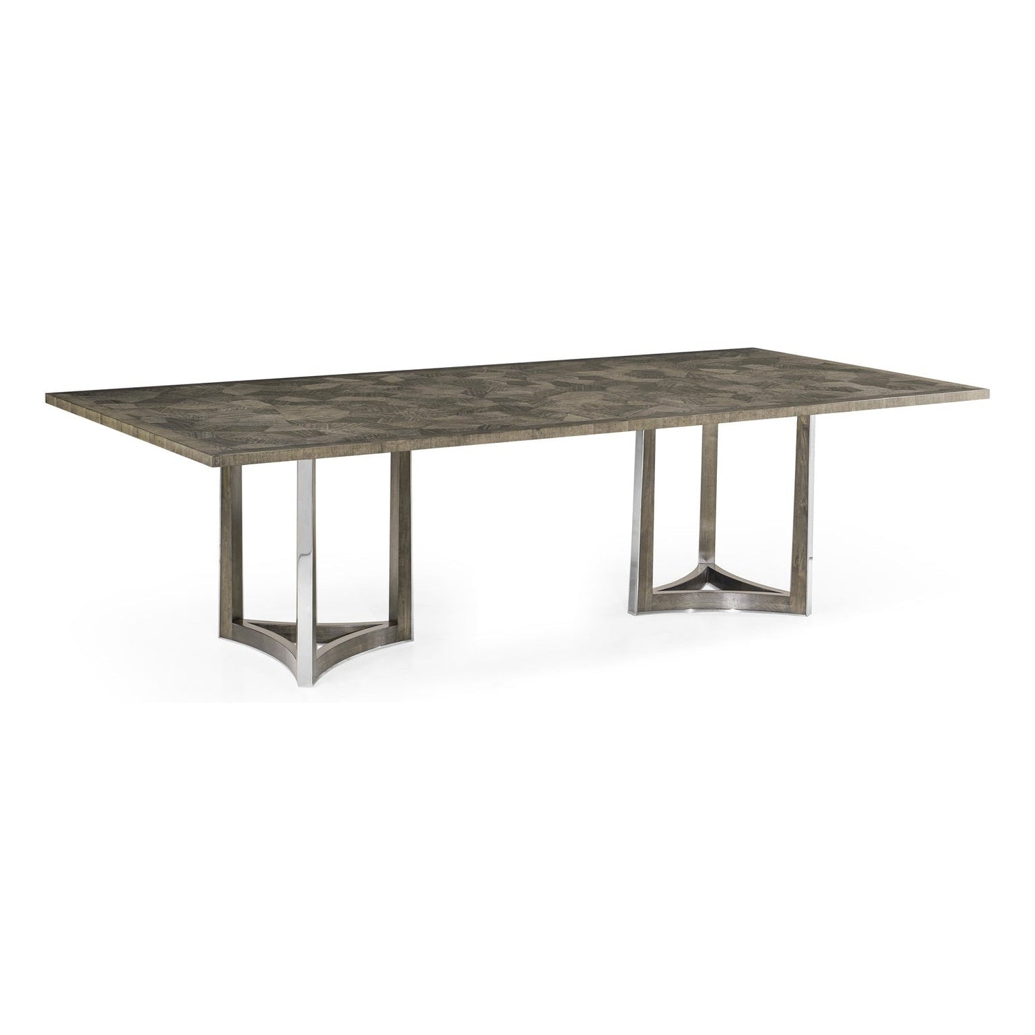 Gatsby Contemporary Grey Dining Table-Jonathan Charles-JCHARLES-500261-108L-EGN-Dining Tables108"-1-France and Son