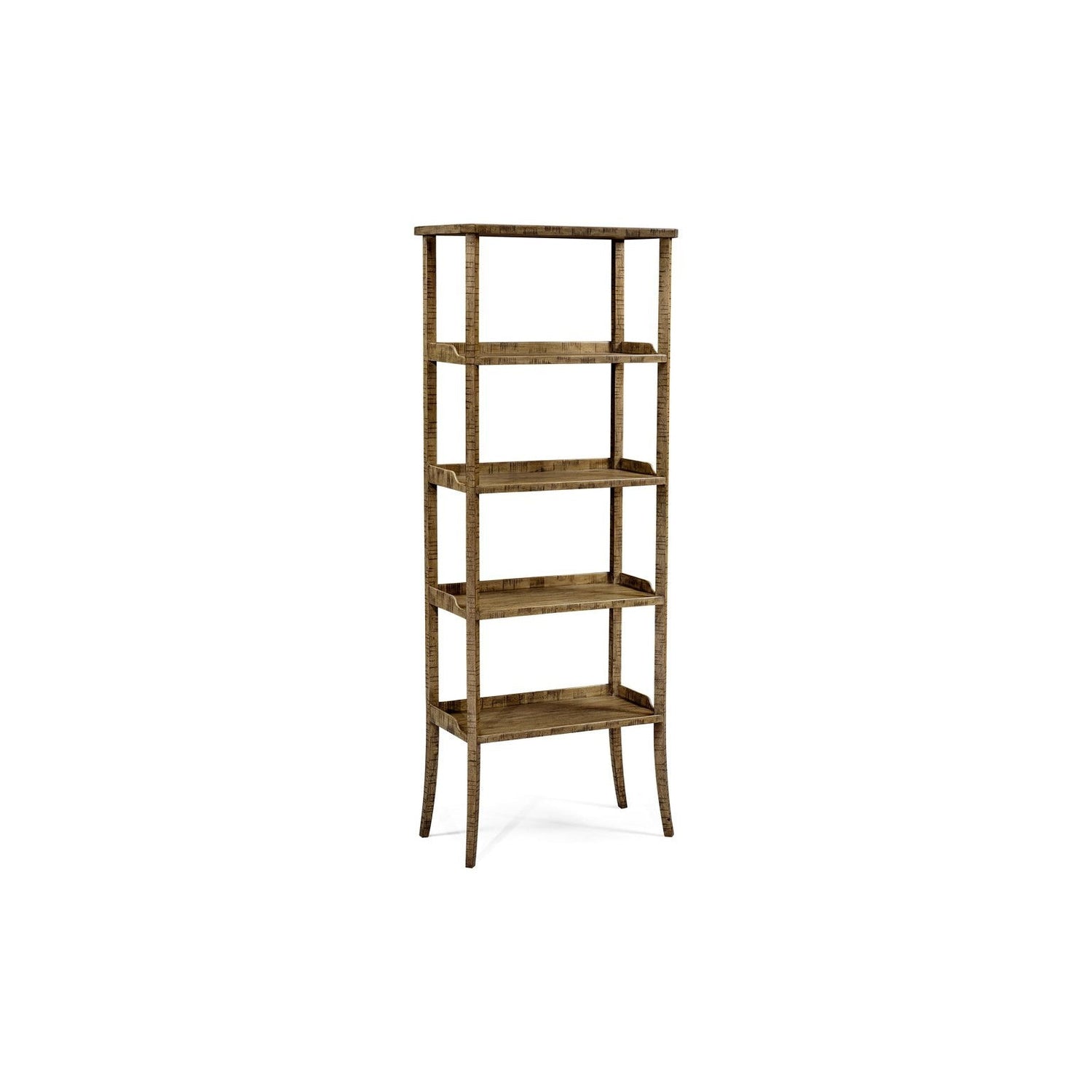 Casual Four-Tier Étagère-Jonathan Charles-JCHARLES-491100-DTM-Bookcases & CabinetsMedium Driftwood-6-France and Son