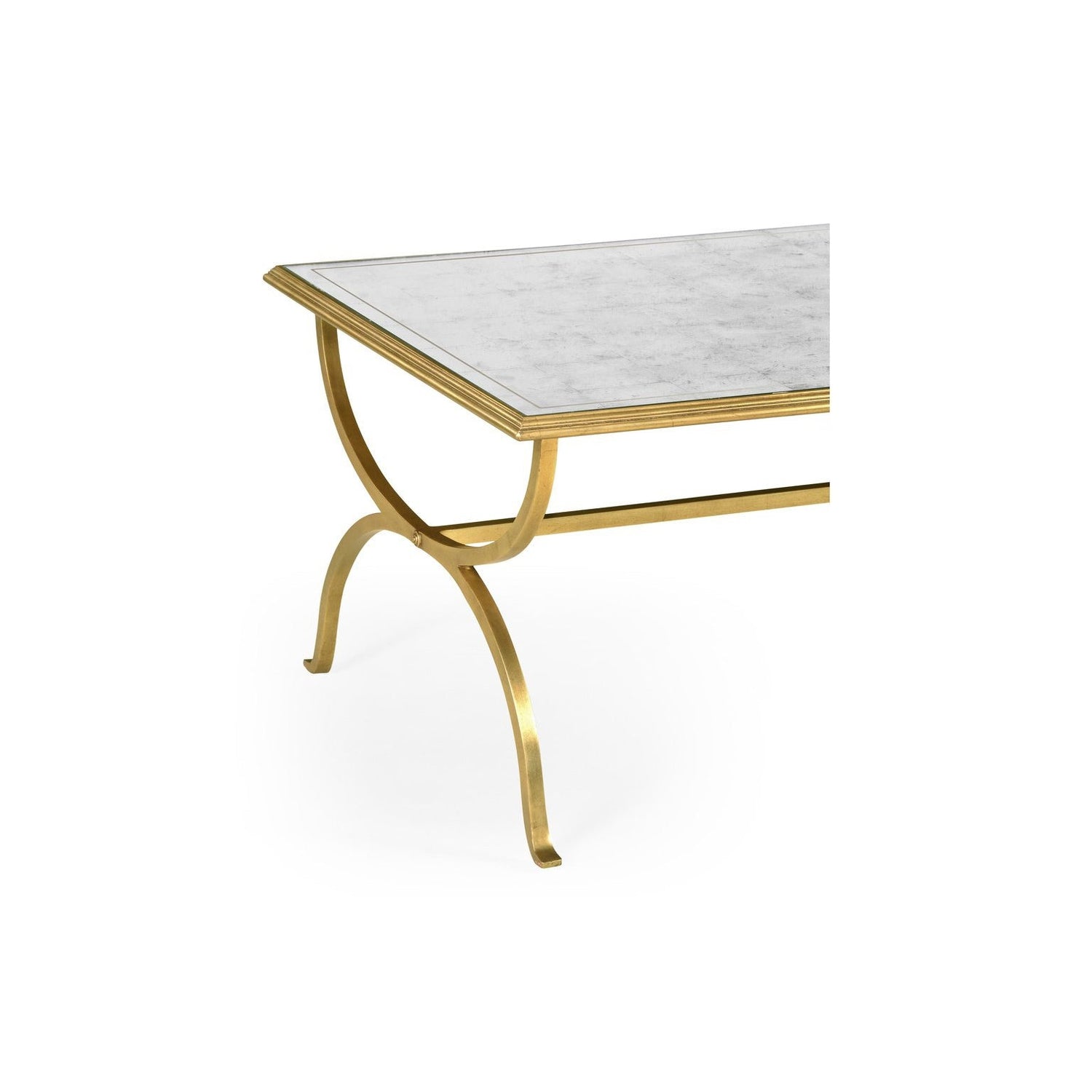 Églomisé & Gilded Iron Coffee Table-Jonathan Charles-JCHARLES-494060-G-GES-Coffee Tables-3-France and Son