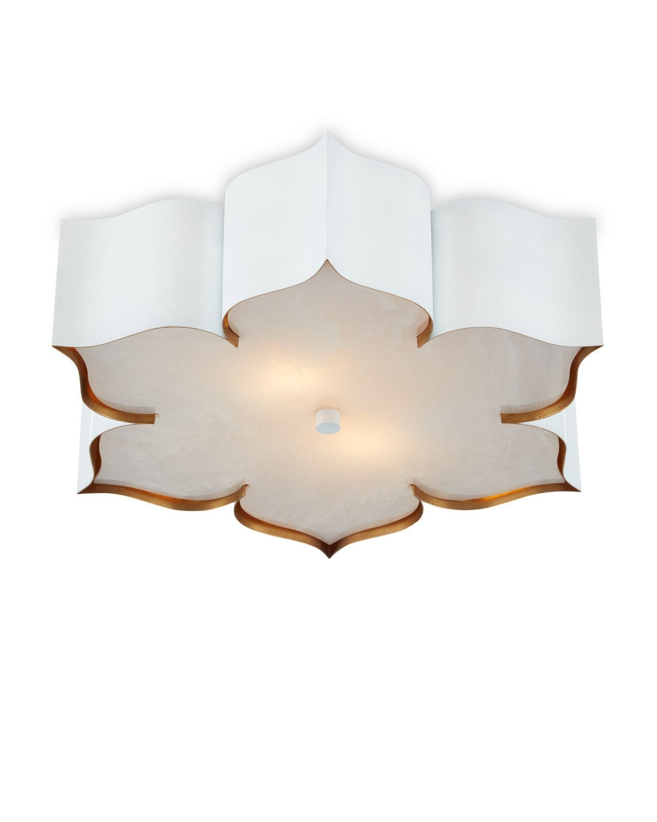 Grand Lotus White Flush Mount