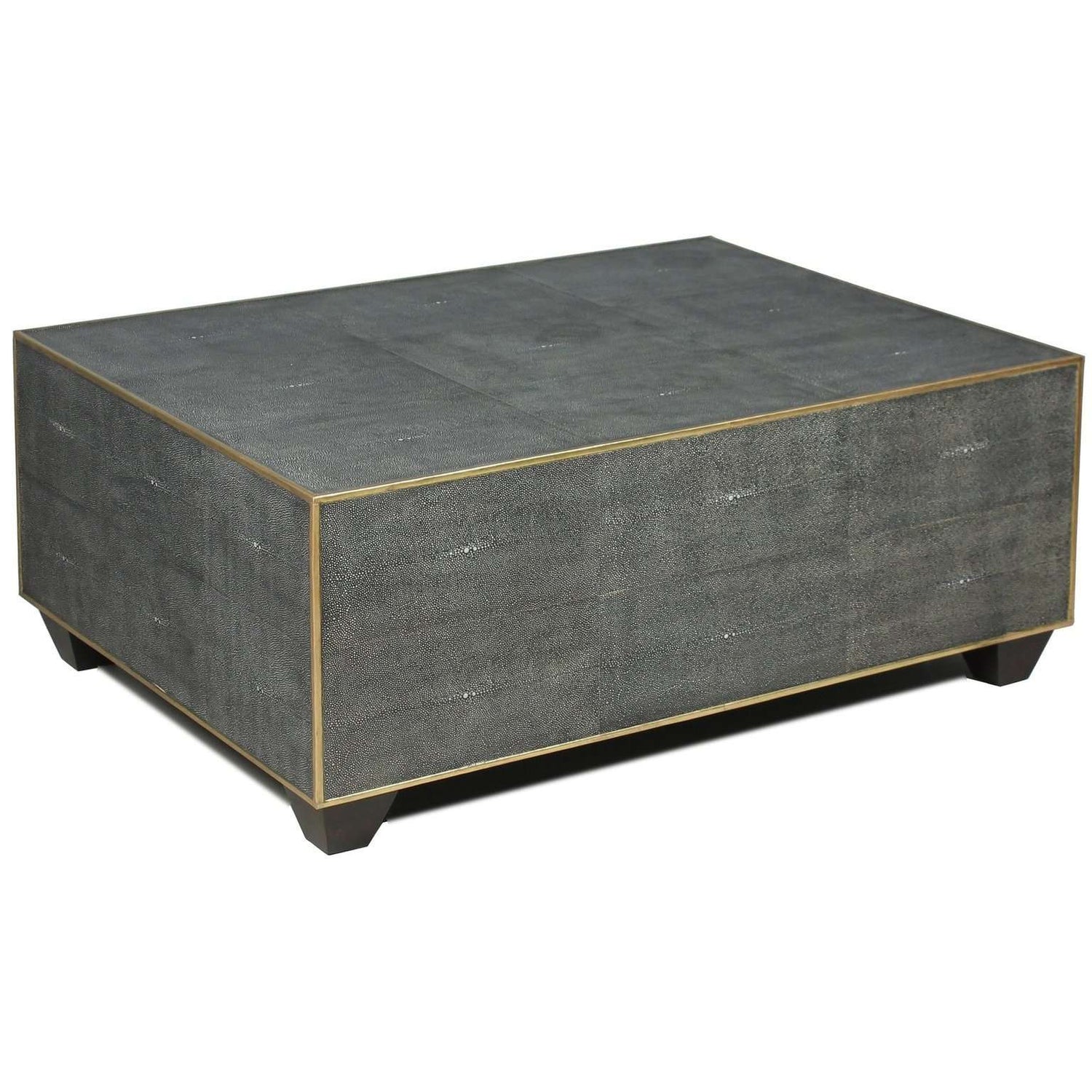 Grey Leather Shagreen Cocktail Table-SARREID-SARREID-40471-Coffee Tables-1-France and Son