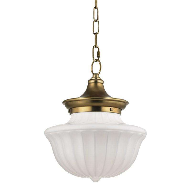 Dutchess 1 Light Medium Pendant Aged Brass-Hudson Valley-HVL-5012-AGB-Pendants-1-France and Son