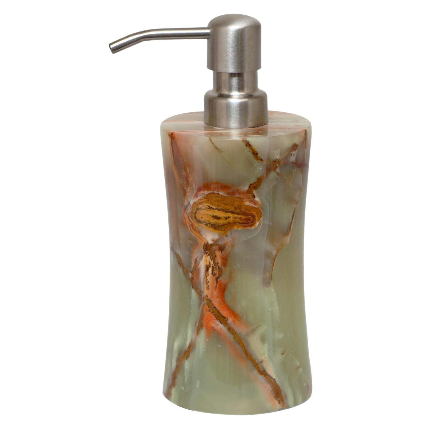 Vinca Collection Soap Dispenser-Marble Crafter-MC-BA01-1WG-Bathroom DecorWhirl Green Onyx-1-France and Son
