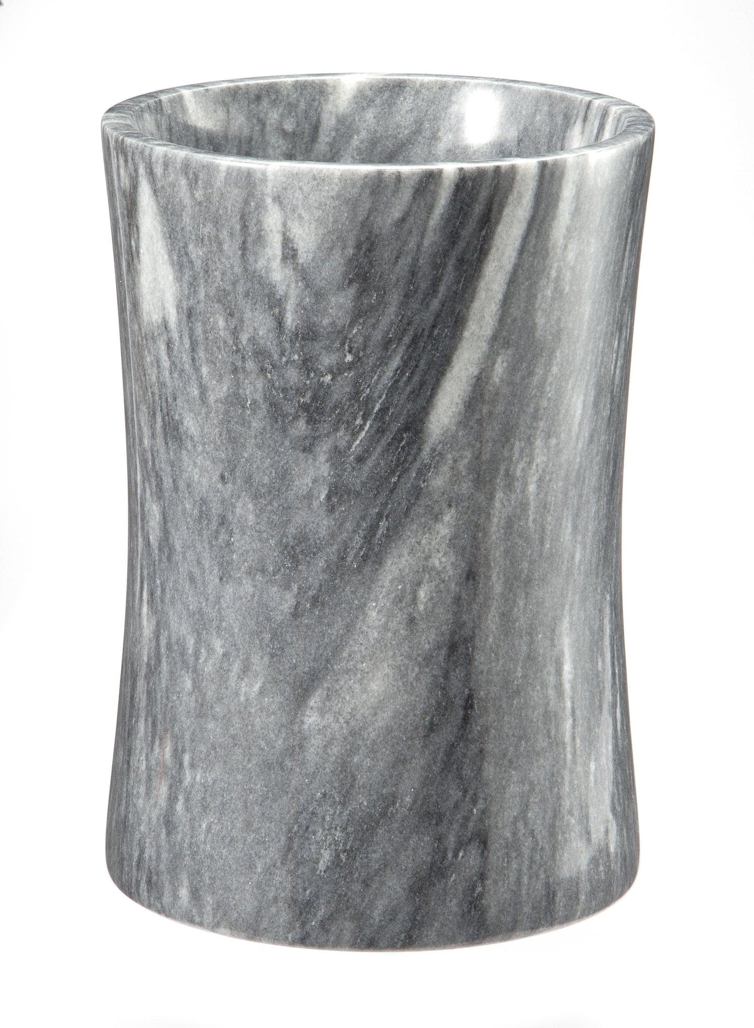 Vinca Collection Waste Bin 7"-Marble Crafter-MC-BA01-6CG-DecorCloud Gray Marble Waste Bin-2-France and Son