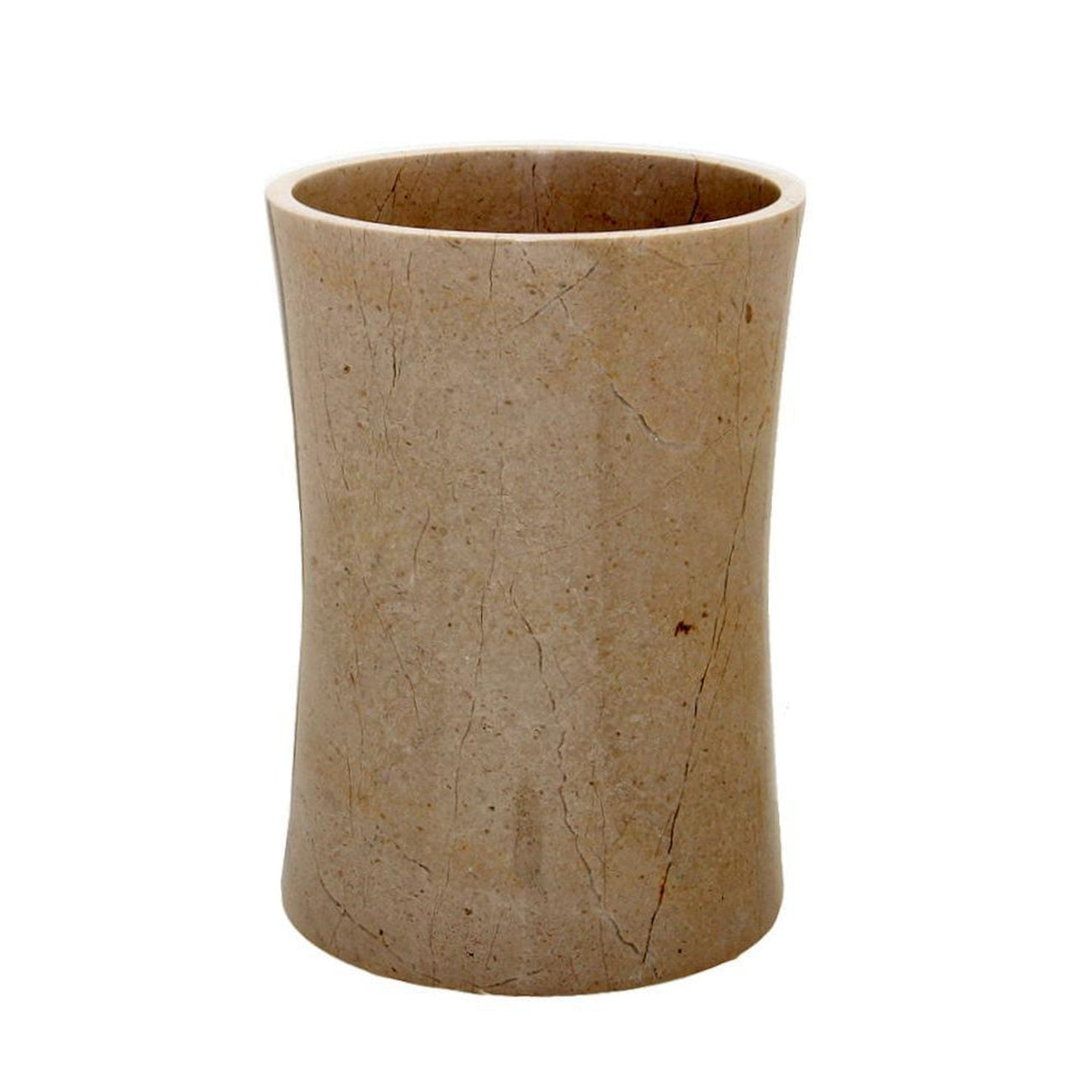 Vinca Collection Verona Beige Marble Waste Bin-Marble Crafter-MC-BA01-6VB-Baskets & Boxes-1-France and Son