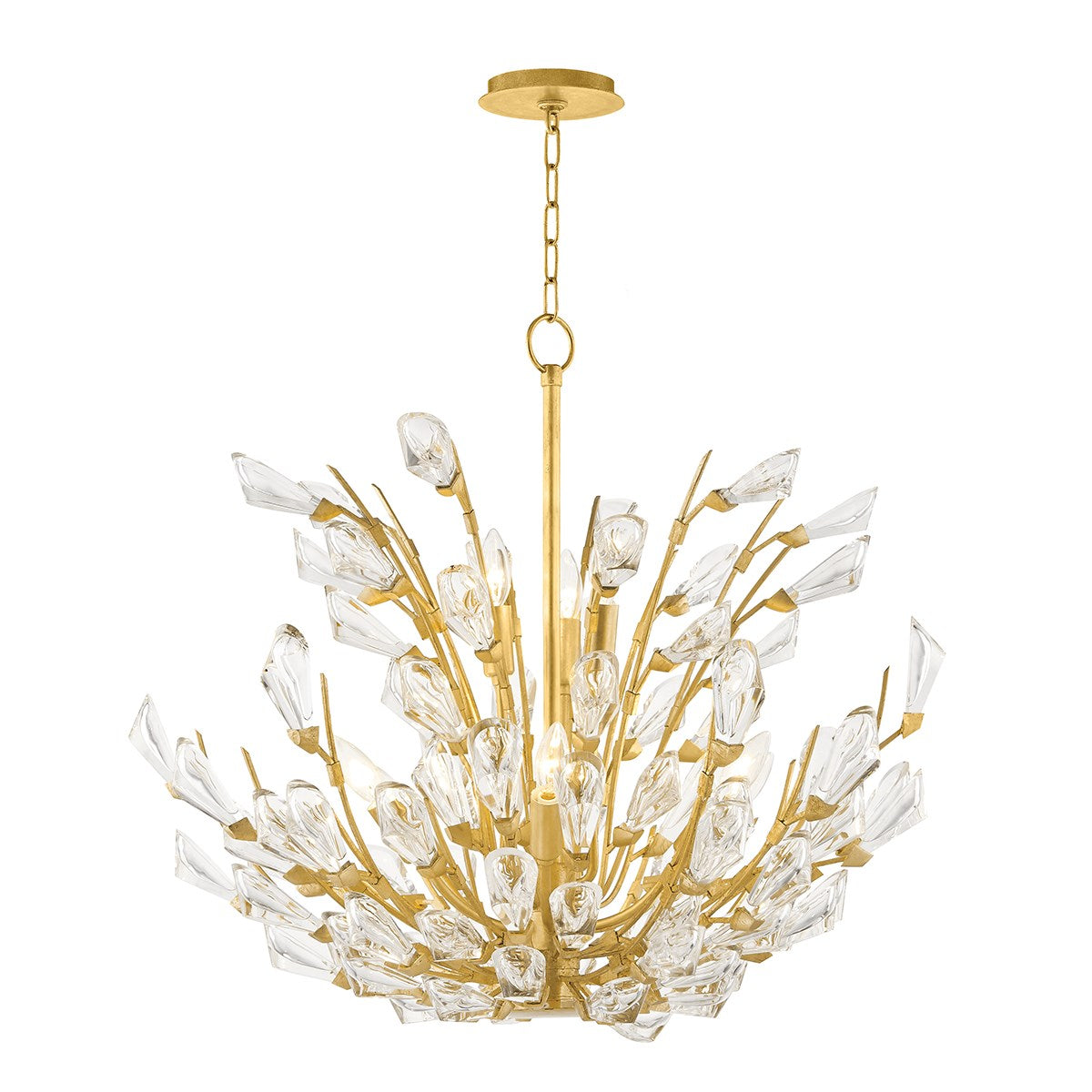 Tulip Ennead Chandelier-Hudson Valley-HVL-7228-GL-ChandeliersGold Leaf-1-France and Son