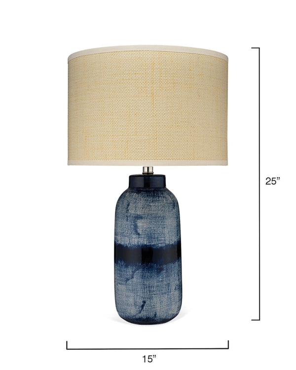 Batik Table Lamp Blue and Cream - Large-Jamie Young-JAMIEYO-9BATIKLGTLIN-Table Lamps-3-France and Son