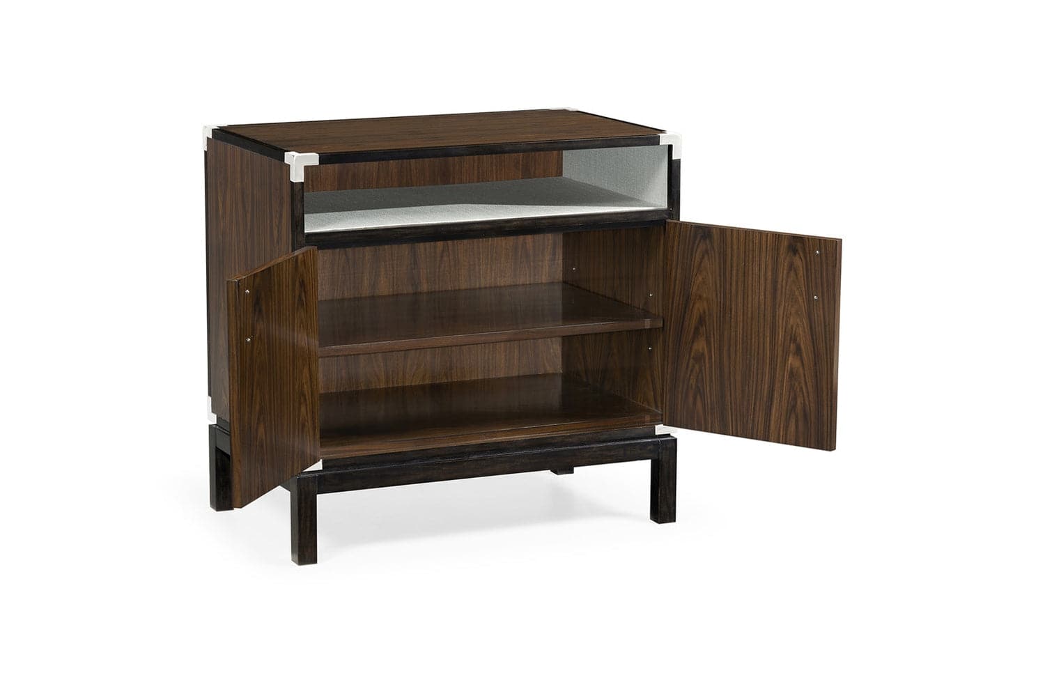 Campaign Style Dark Santos Rosewood Bedside Cabinet-Jonathan Charles-JCHARLES-500238-SAD-Nightstands-2-France and Son