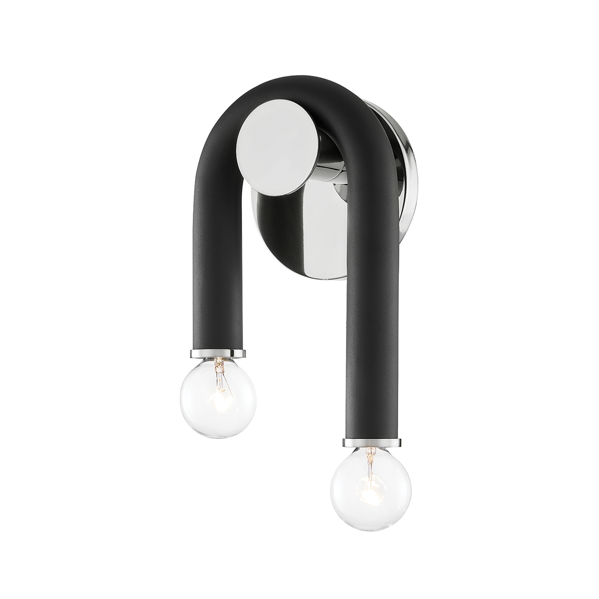 Whit 2 Light Wall Sconce-Mitzi-HVL-H382102-PN/BK-Outdoor Wall SconcesPolished Nickel / Black-2-France and Son