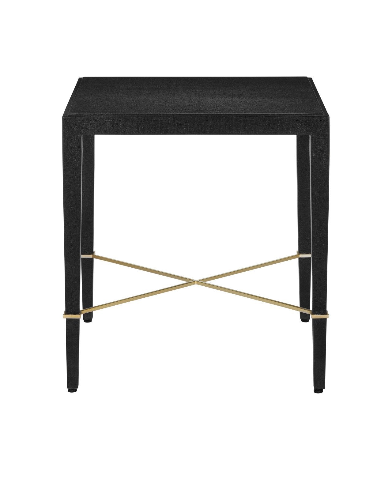 Verona Black Linen End Table