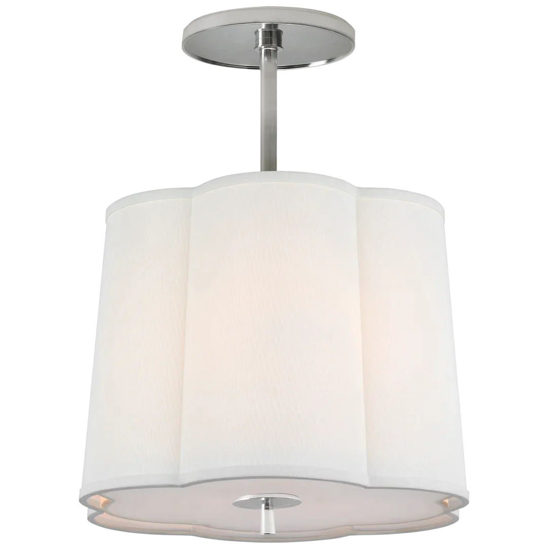 Simclop Hanging Shade-Visual Comfort-VISUAL-BBL 5016SS-L-Flush MountsSoft Silver-Linen Shade-5-France and Son