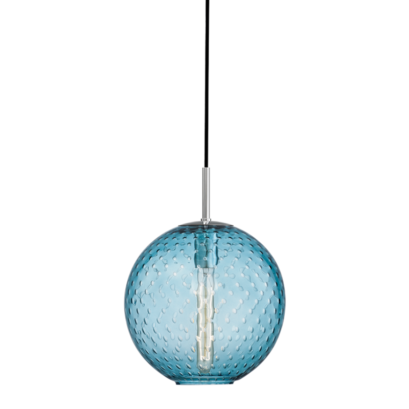 Rousseau - 1 Light Pendant-Hudson Valley-HVL-2010-PC-BL-PendantsBlue / Polished Chrome-2-France and Son