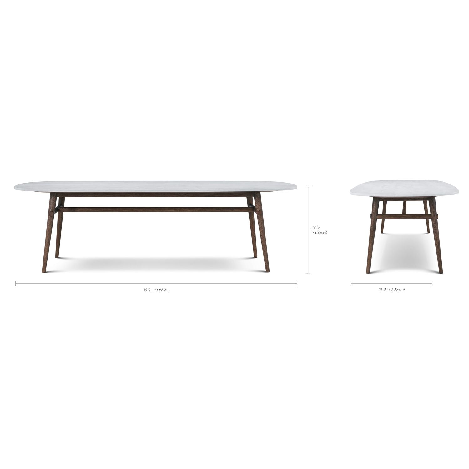 Madrid Quartz Oval Dining Table