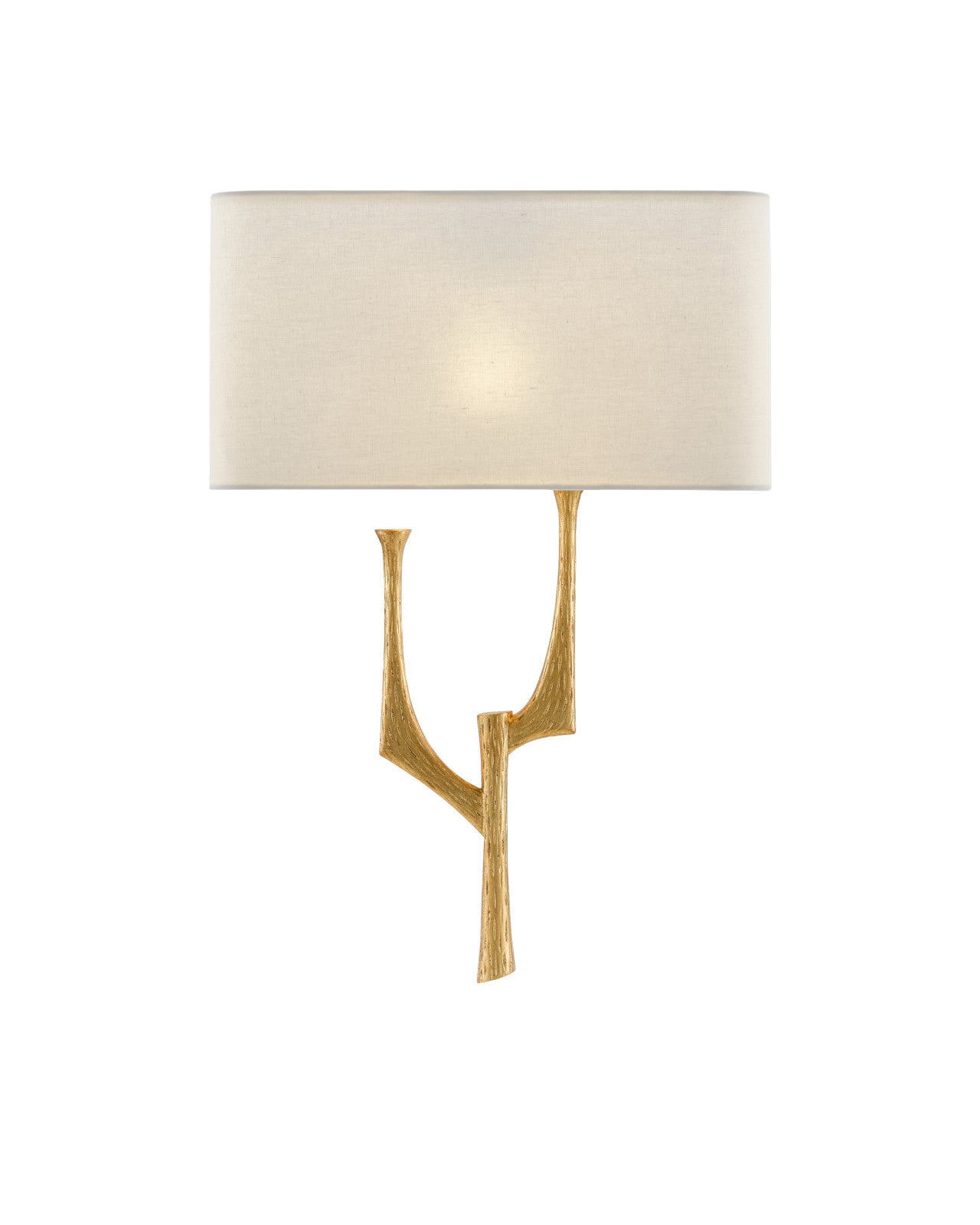 Bodnant Gold Wall Sconce, White Shade, Right