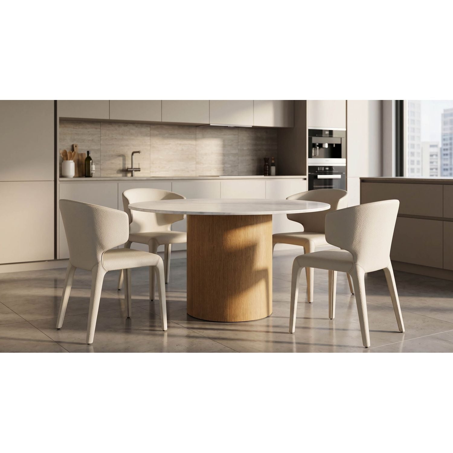 Oslo Quartz Round Dining Table