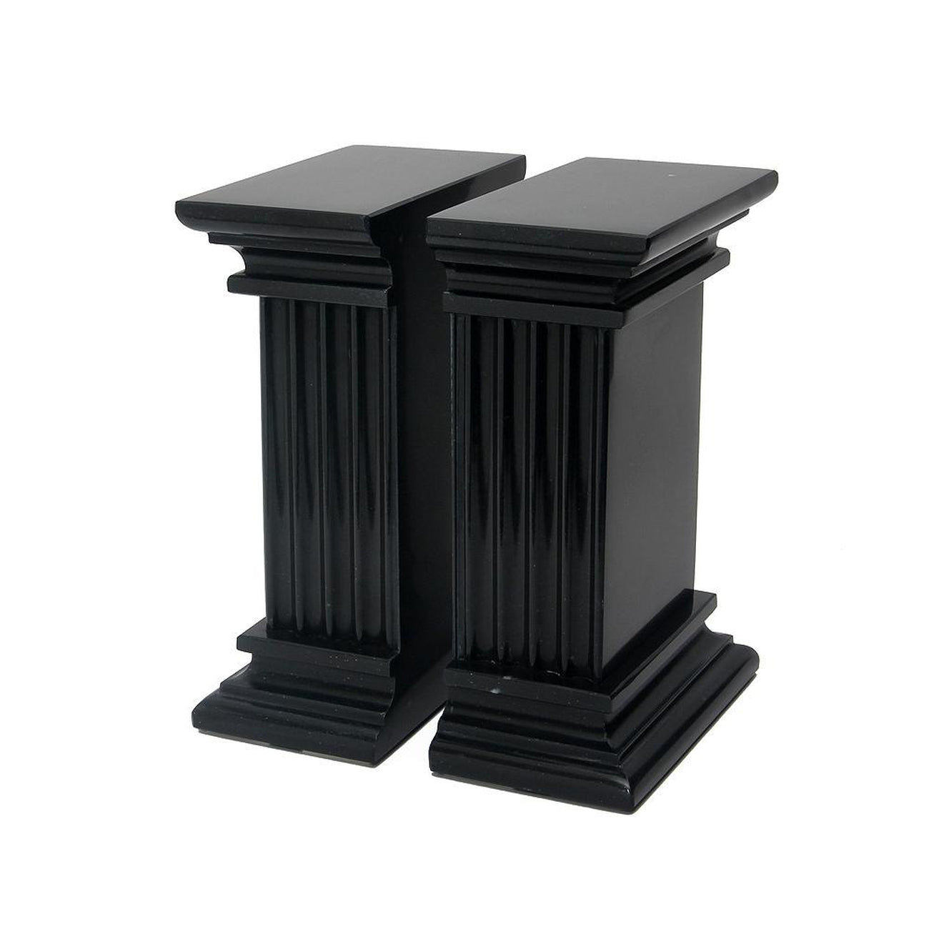 Renaissance Collection Jet Black Marble Bookends-Marble Crafter-MC-BE40-JB-Bookends-1-France and Son