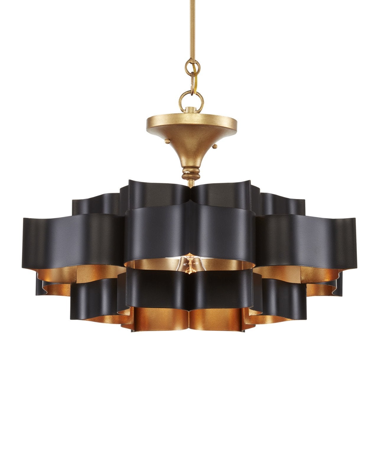 Grand Lotus Small Black Chandelier