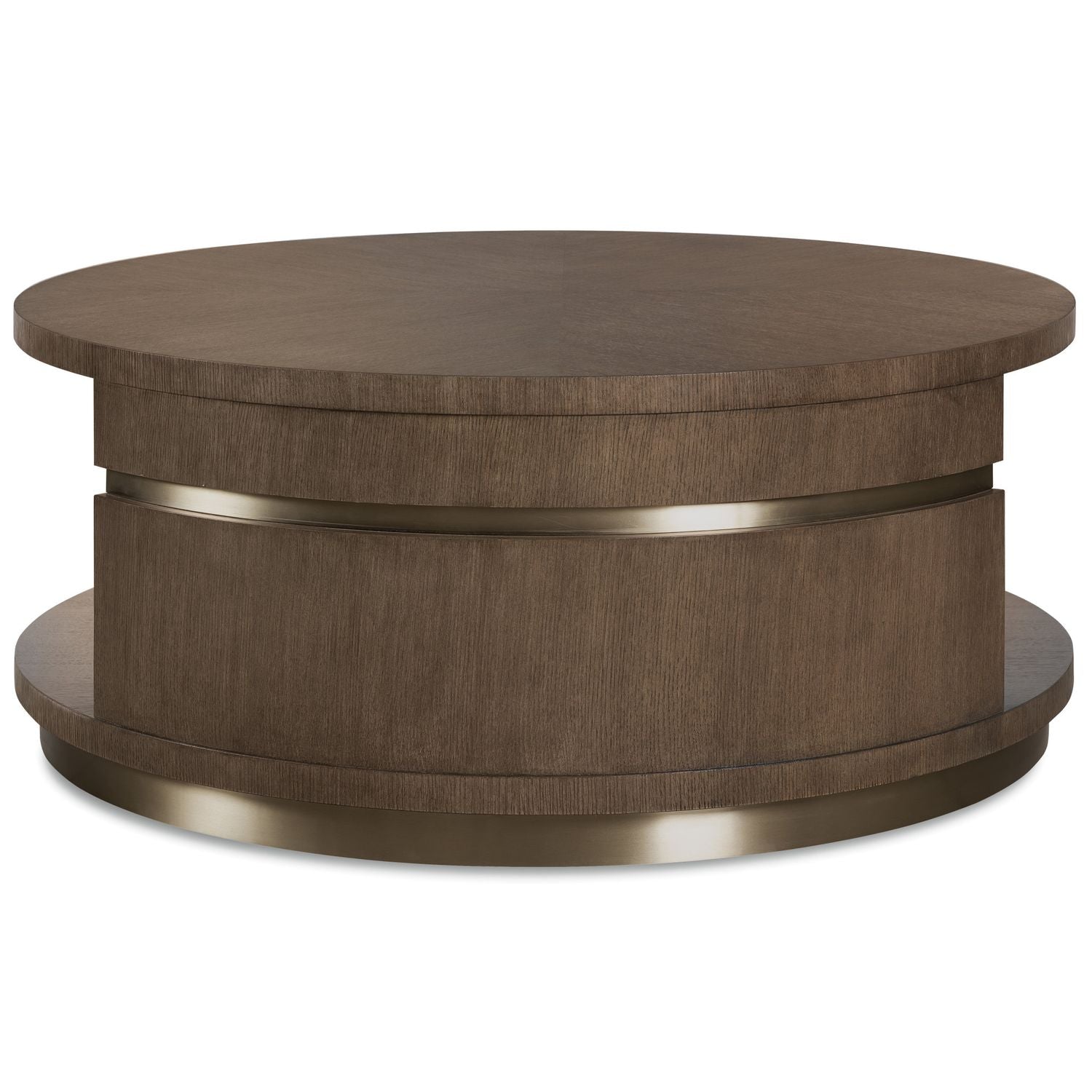 Additional view of Commerce and Market Roll With It Round Cocktail Table, featuring wood, metal, and integrated lower shelf.