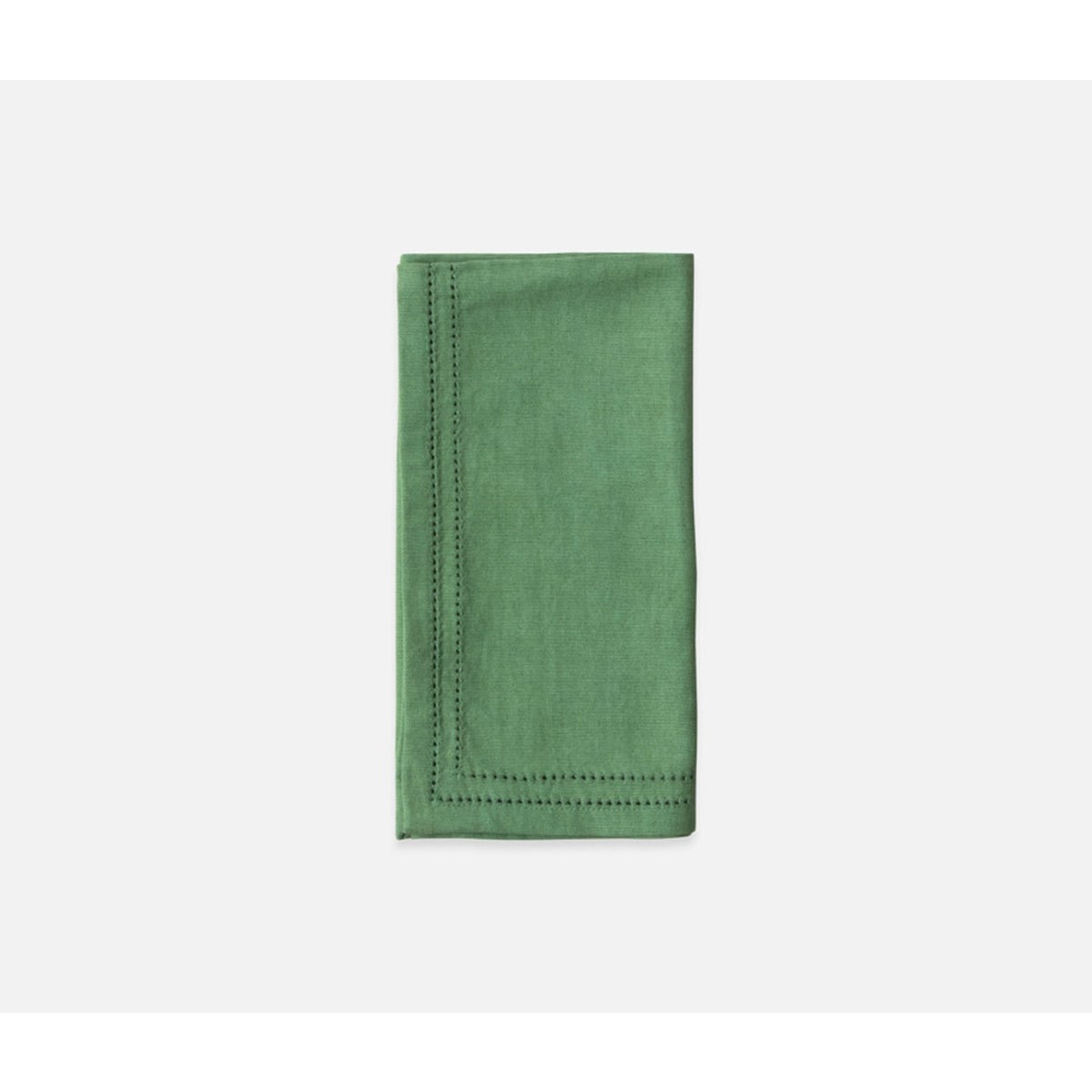 Betty Ivy Green Double Eyelet Cocktail Napkin Cotton Canvas 10X10 Pack/4