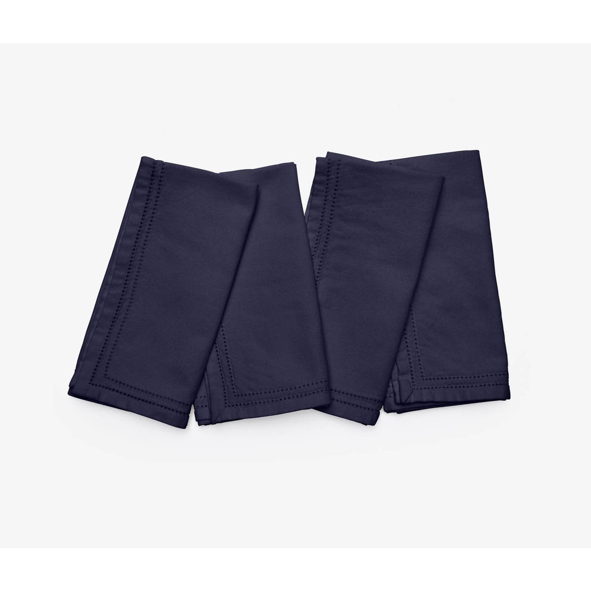Betty Navy Double Eyelet Cocktail Napkin Cotton Canvas 10X10 Pack/4