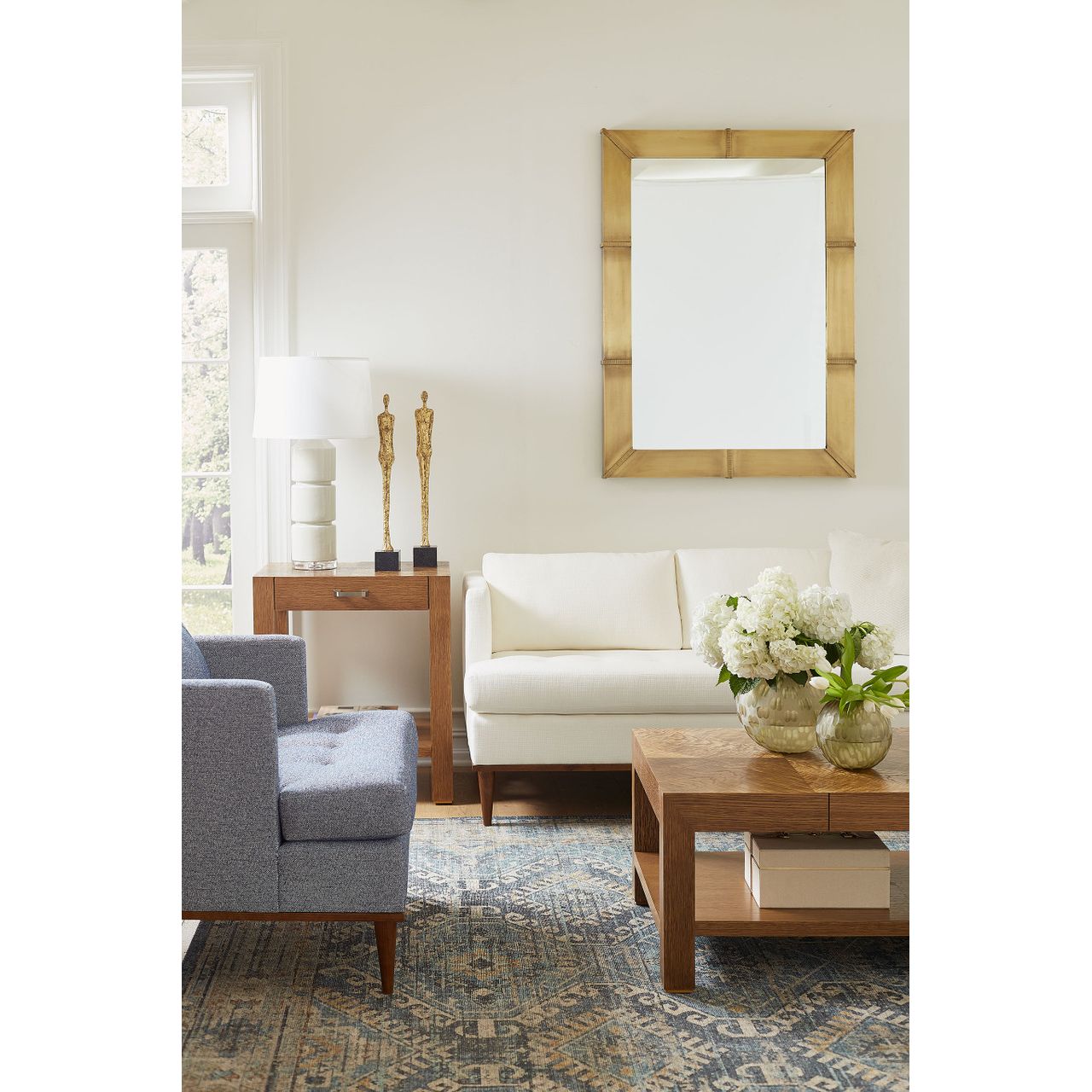 Brea Large Mirror, Antique Brass