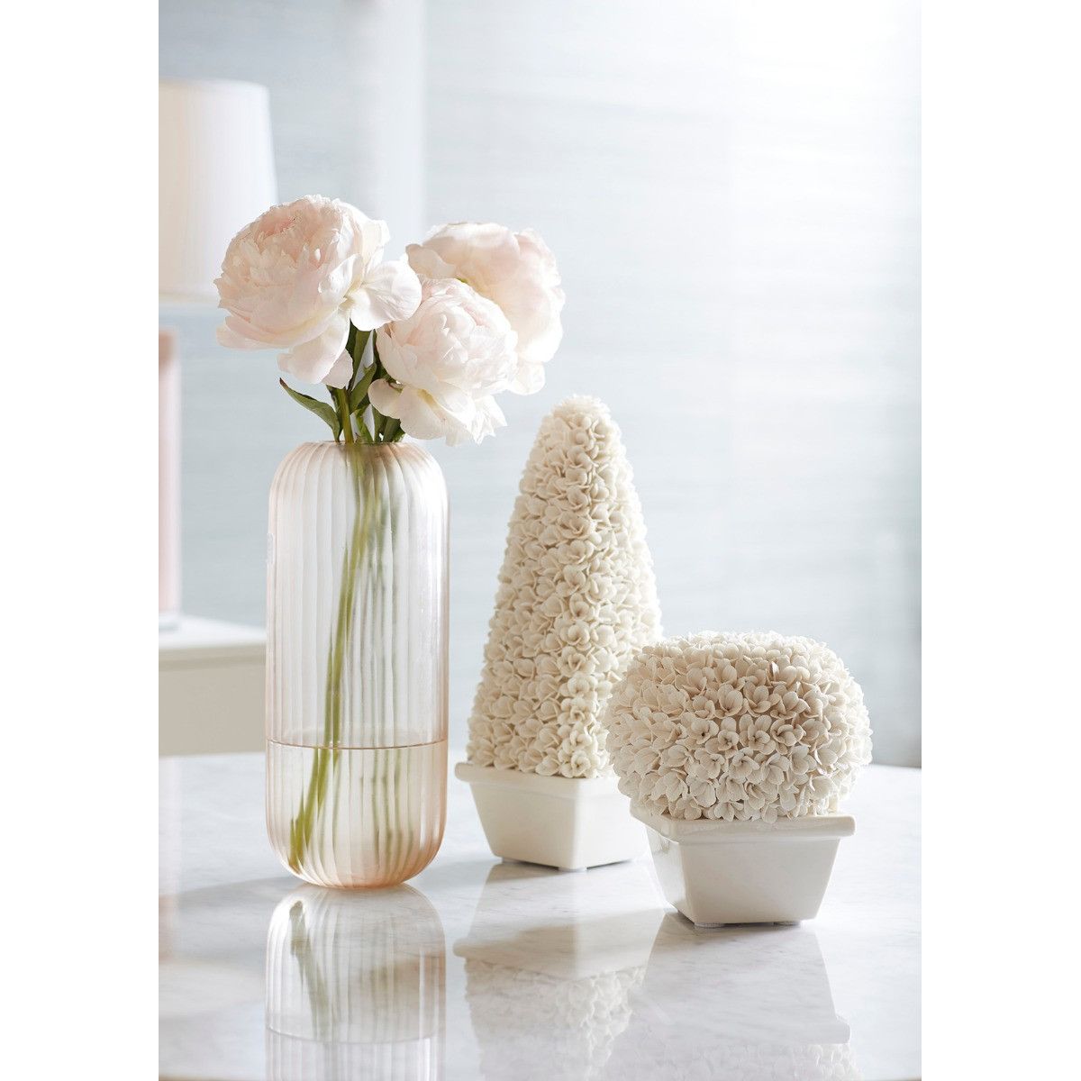 Boston Round Boxwood Topiary, Blanc de Chine