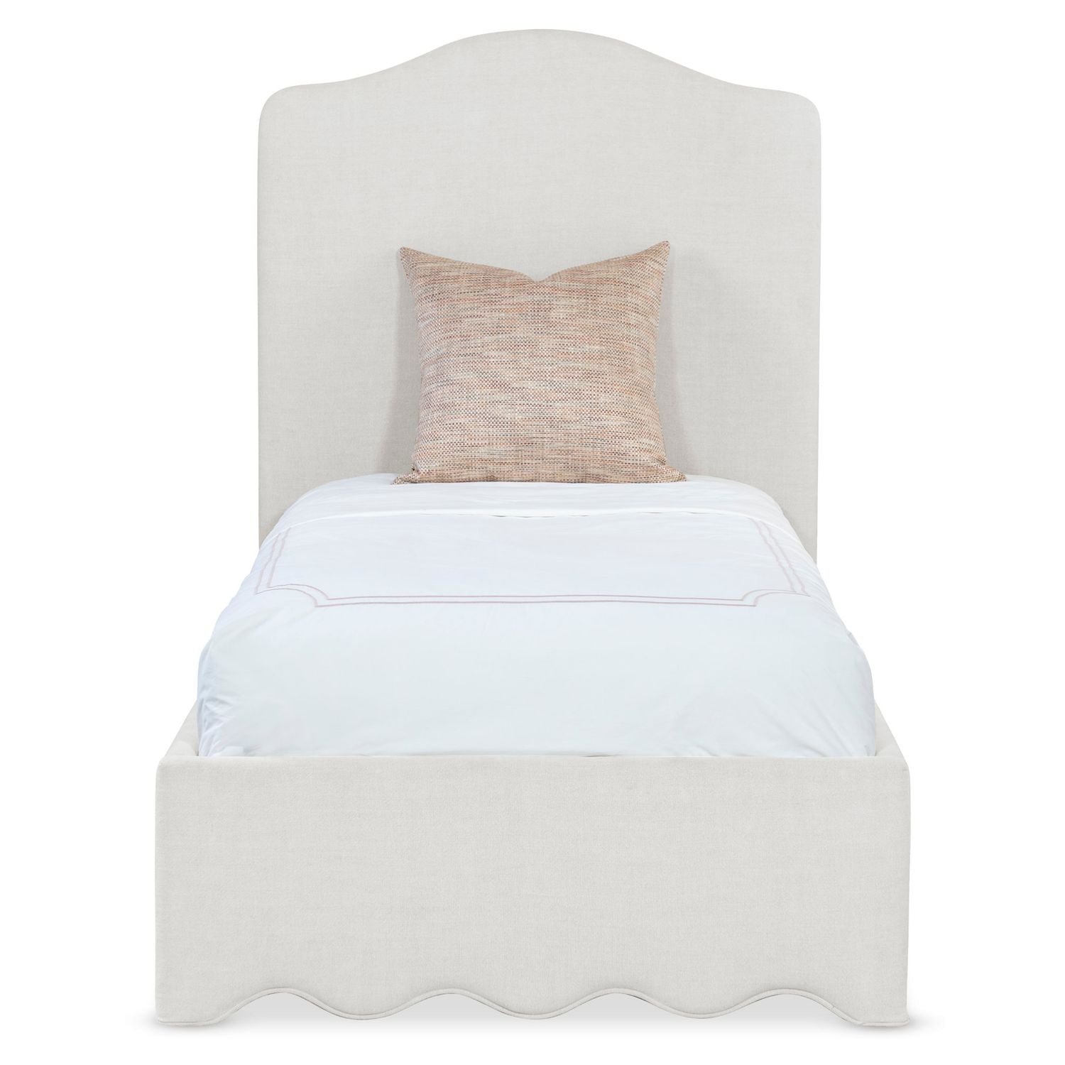 Alternate view of Commerce and Market Liv Twin Upholstered Bed in ivory and off-white.