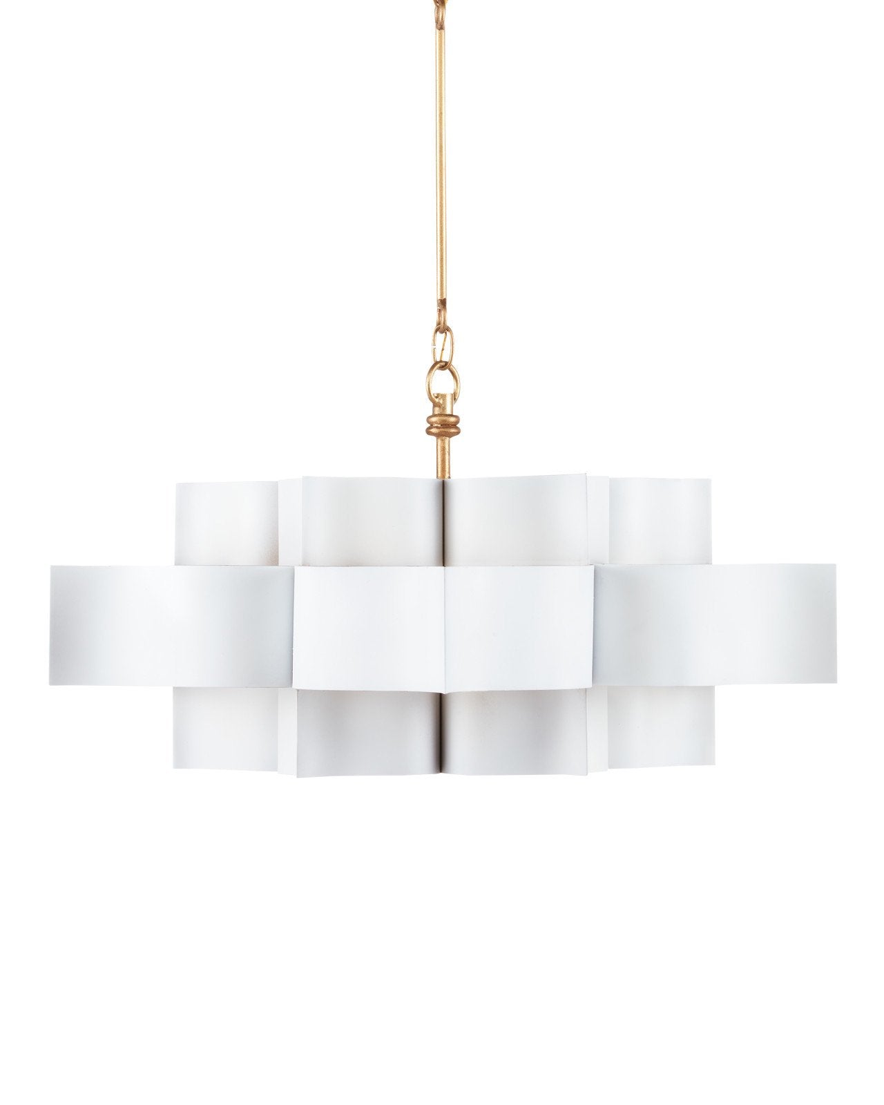 Grand Lotus Large White Chandelier