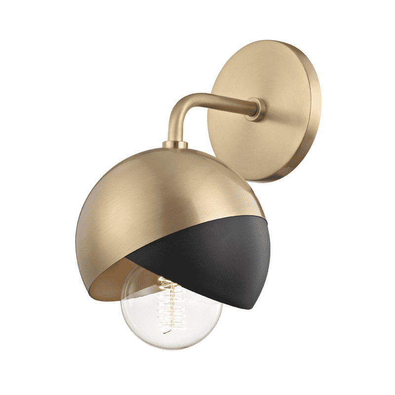 Emma 1 Light Wall Sconce-Mitzi-HVL-H168101-AGB/BK-Outdoor Wall SconcesAged Brass/Black-1-France and Son