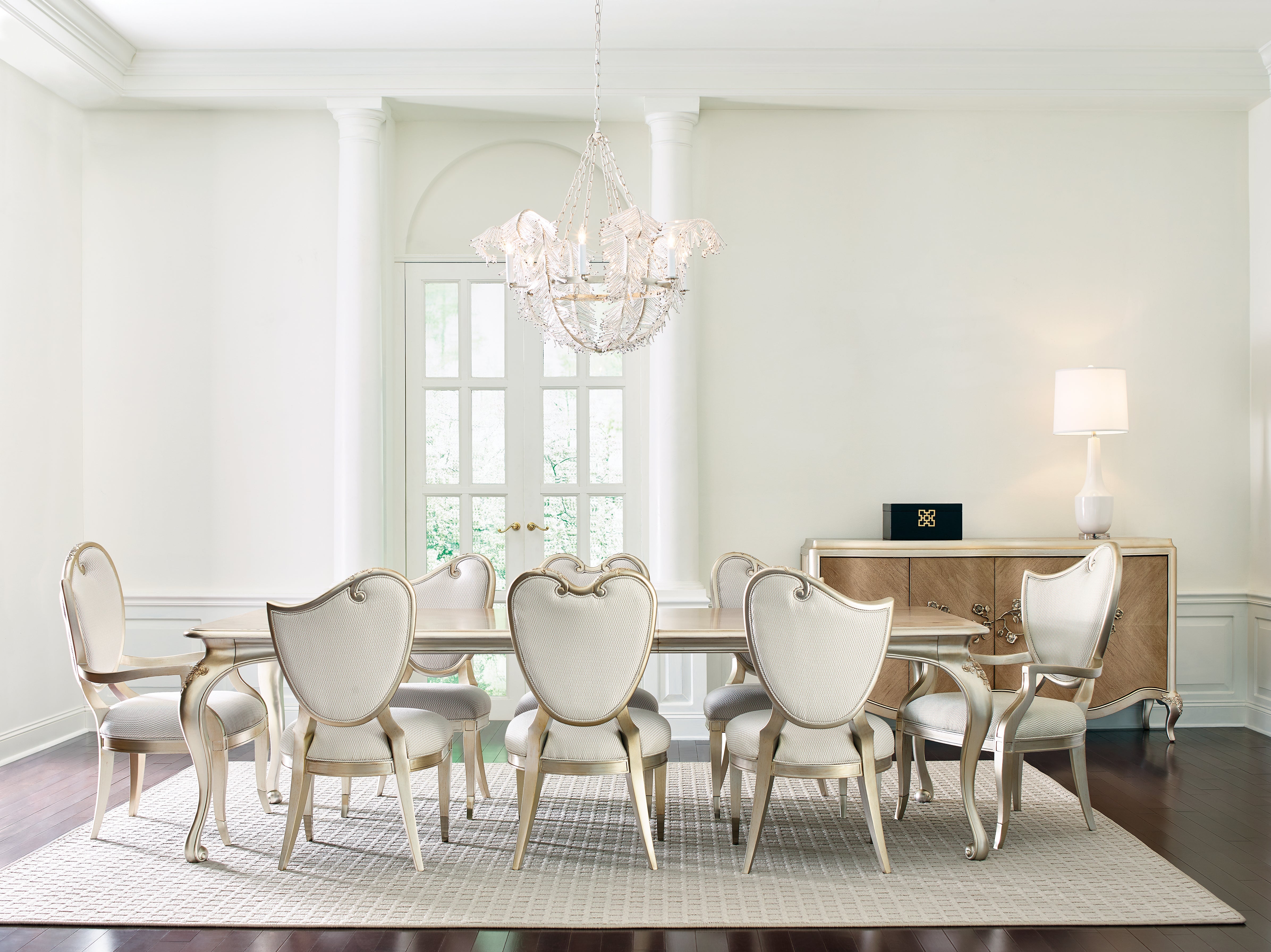 Center Side Chair  - Gold, Off White