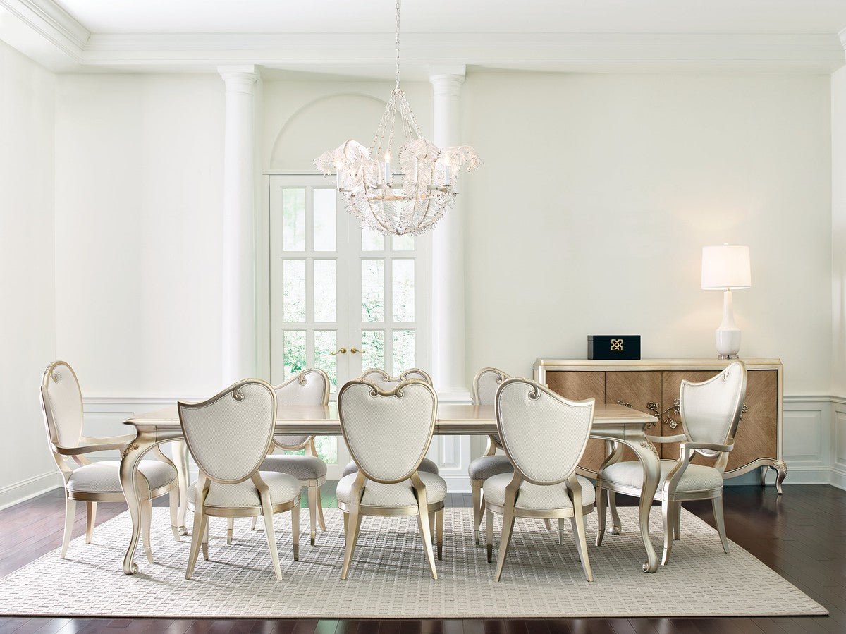 Center Side Chair  - Gold, Off White