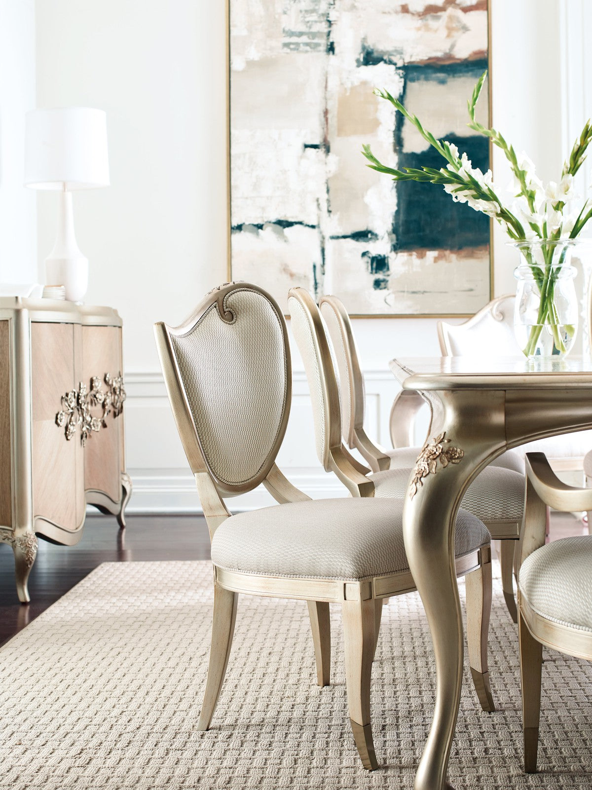 Rectangle Dining Table  - Natural, Gold