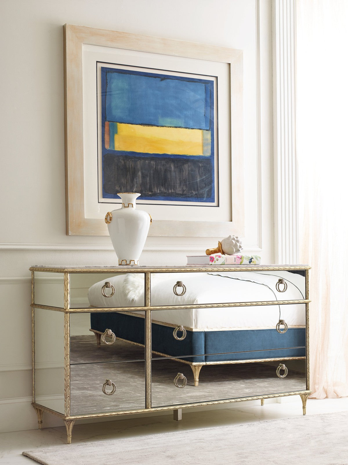 Double Dresser  - Gold, White