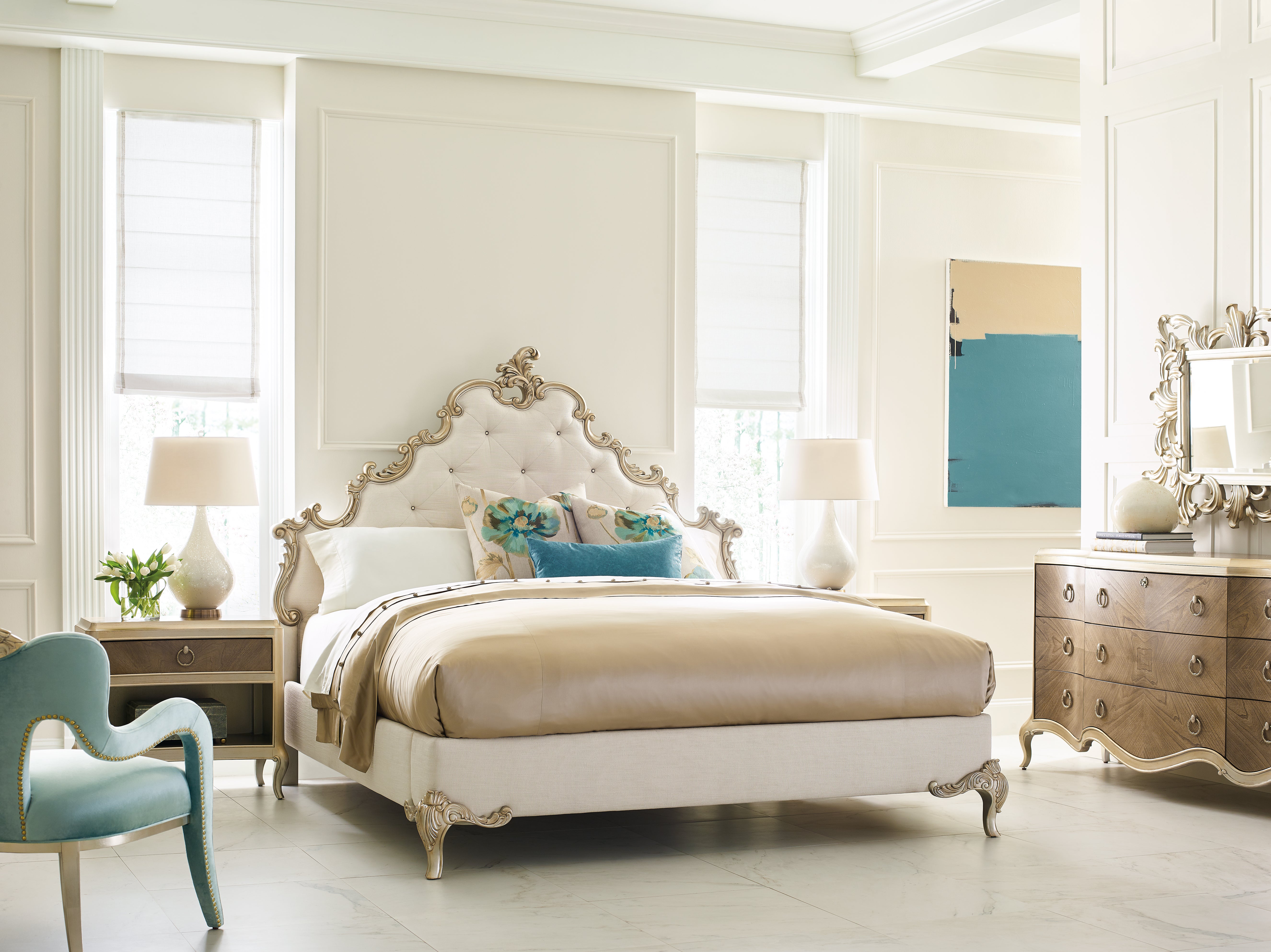 Triple Dresser  - Grey, Gold