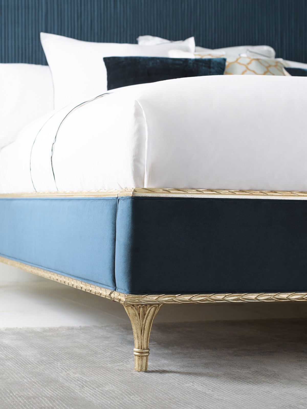 Platform Bed - King  - Gold, Blue