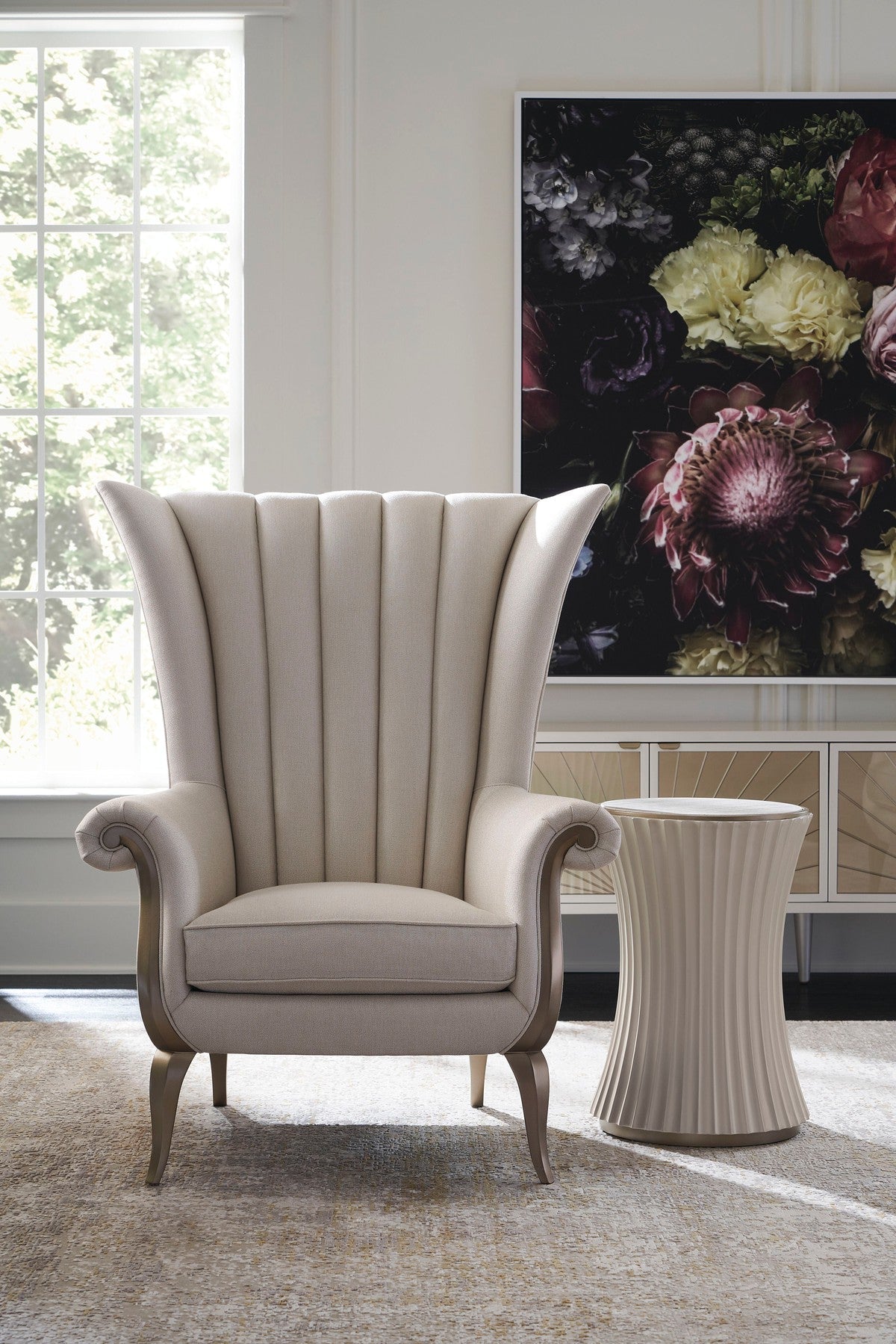 Valentina Accent Chair  - Gold, Off White