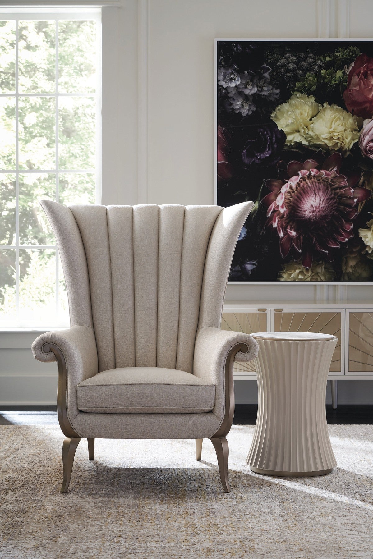 Valentina Accent Table  - White, Gold