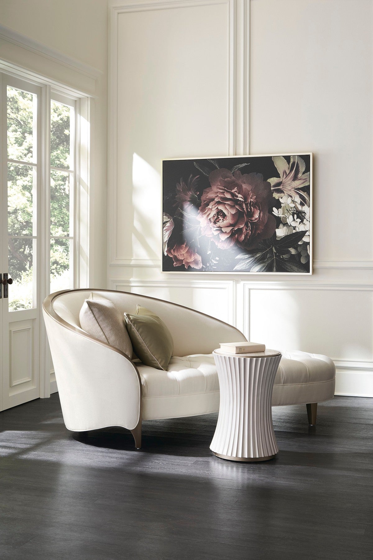Valentina Accent Table  - White, Gold
