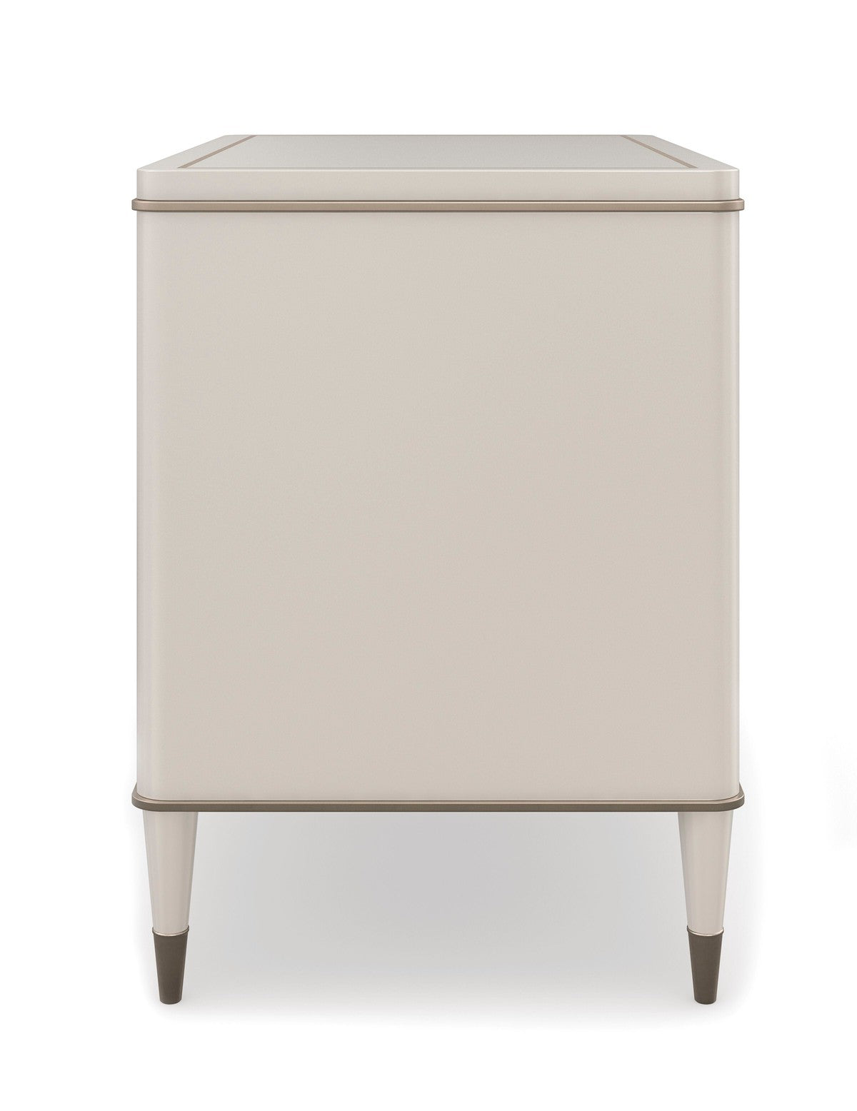 Valentina Small Nightstand  - White, Gold, Bronze